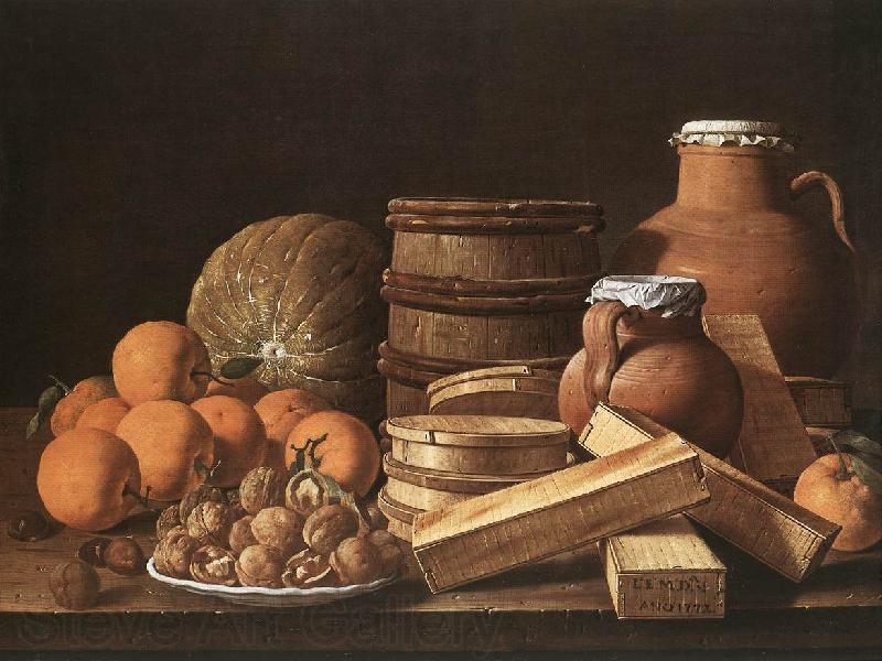 MELeNDEZ, Luis Still Life with Oranges and Walnuts ag Spain oil painting art